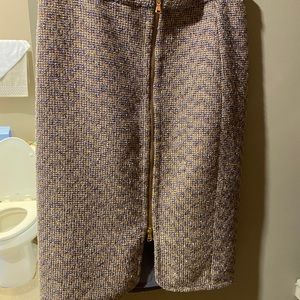 Zipper front midi skirt